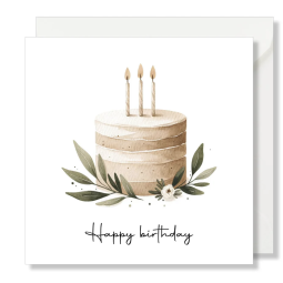 MAG - Carte Carrée "Happy Birthday Gateau Aquarelle" - Seven Paper