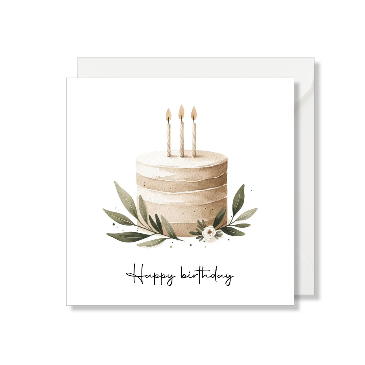 MAG - Carte Carrée "Happy Birthday Gateau Aquarelle" - Seven Paper