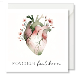 MAG - Carte Carrée "Mon Coeur Fait Boom - Seven Paper