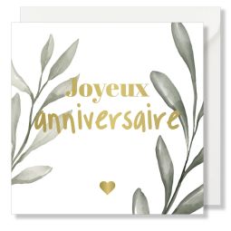 MAG - Carte Carrée "Joyeux Anniversaire Aquarelle Gold" - Seven Paper