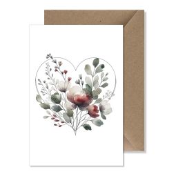 MAG - Carte A6"Coeur Rouge Aquarelle" - Seven Paper