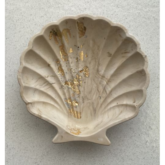 MAG - Vide-poche coquillage - Beige marbré + or - Ada Handmade