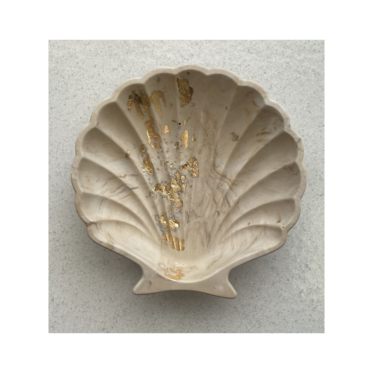 MAG - Vide-poche coquillage - Beige marbré + or - Ada Handmade