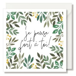 MAG - Carte Carrée "Je pense fort à toi" - Seven Paper