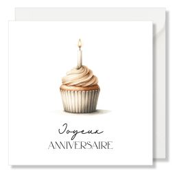 MAG - Carte Carrée "Joyeux anniversaire" cupcake - Seven Paper