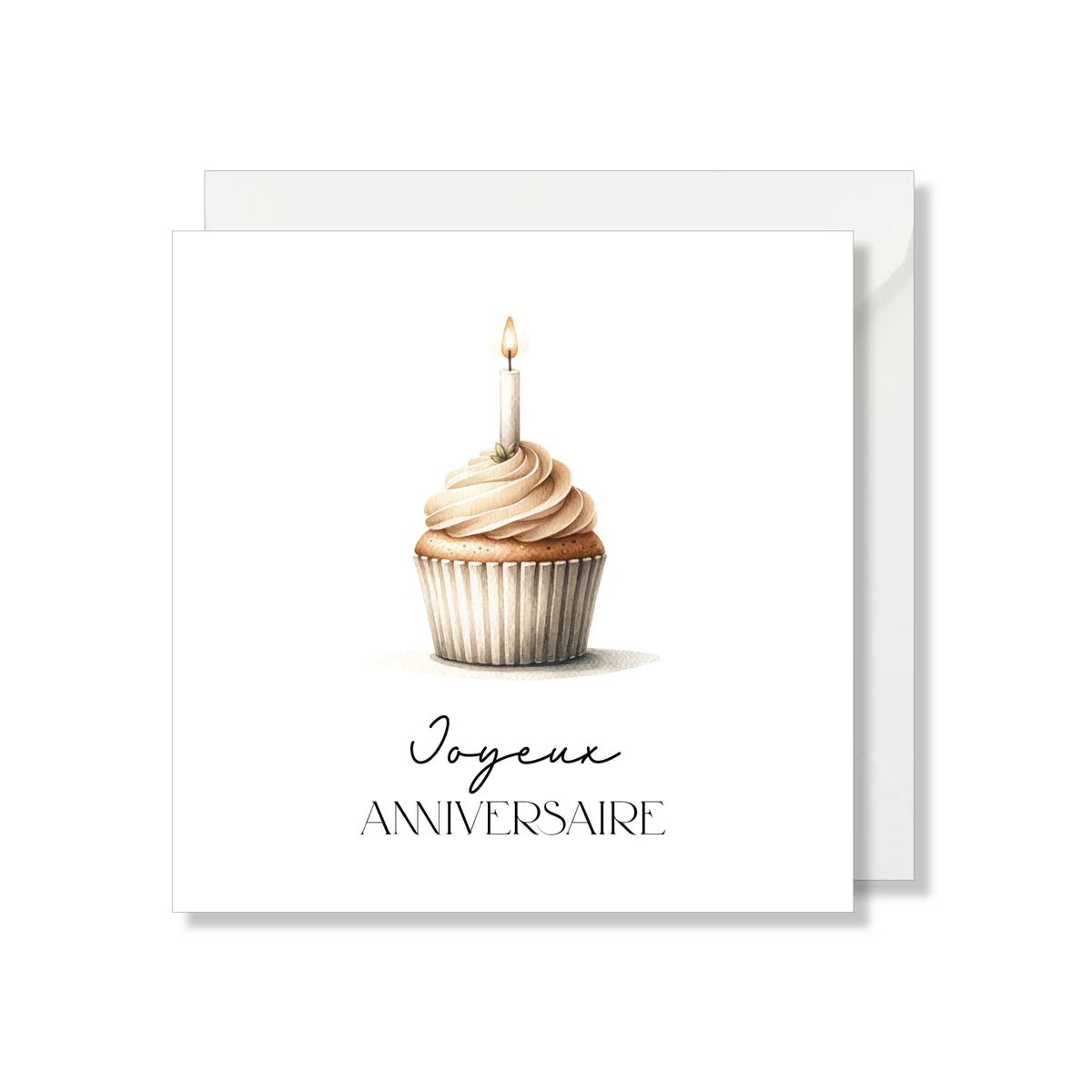 MAG - Carte Carrée "Joyeux anniversaire" cupcake - Seven Paper